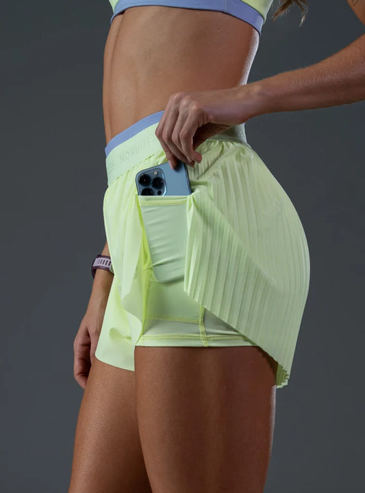 Short Running Performance Neon Green con lycra