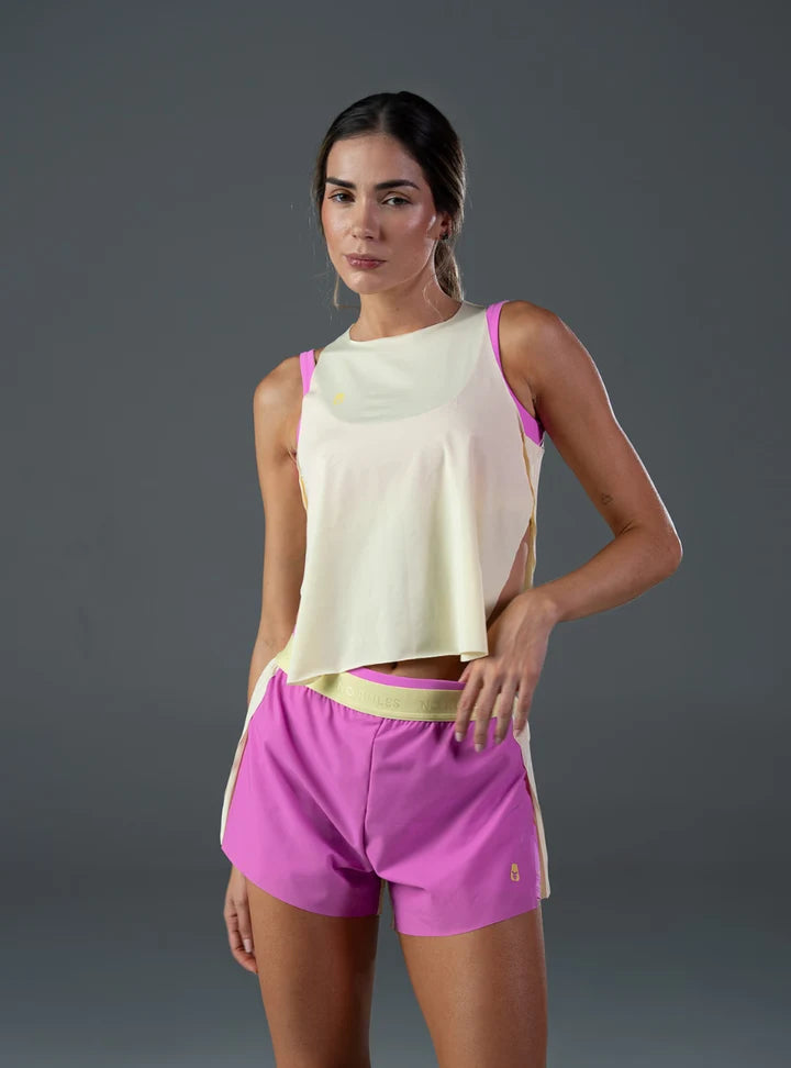 Pleat Tank Top Neon Butter Blusa