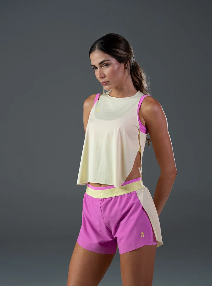 Pleat Tank Top Neon Butter Blusa