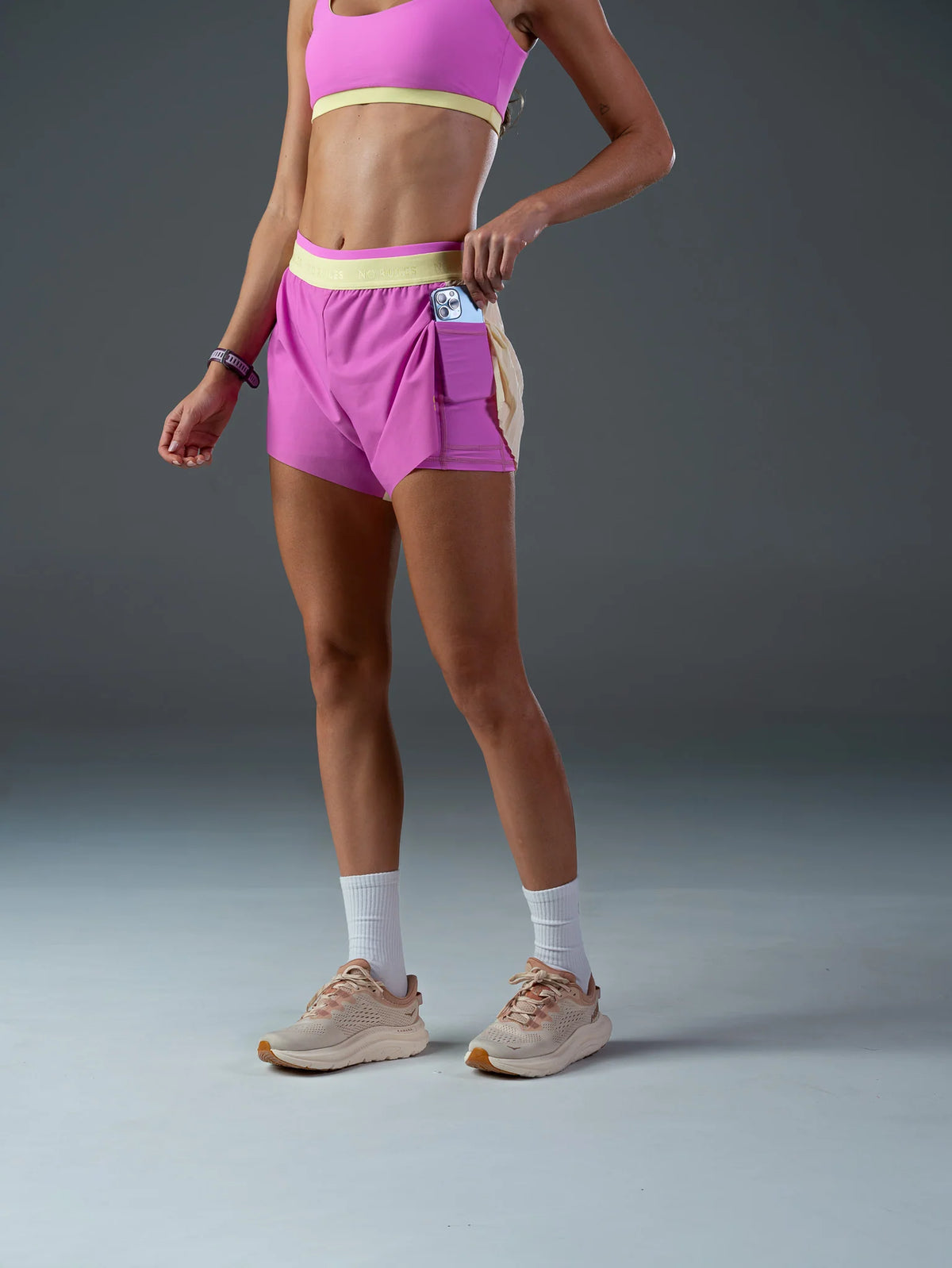 Short Running Performance Pink Blush con lycra