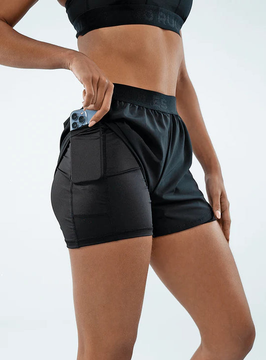Short Running con Elástico Negro