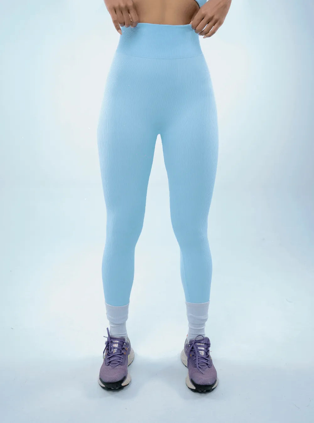 Licra Larga Sin Costuras Azul Claro
