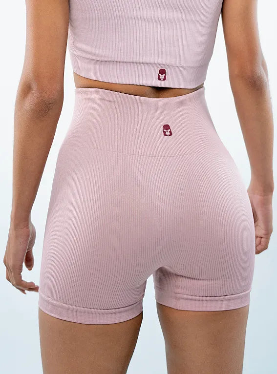 Short Pretina Alta Sin Costura Palo de Rosa
