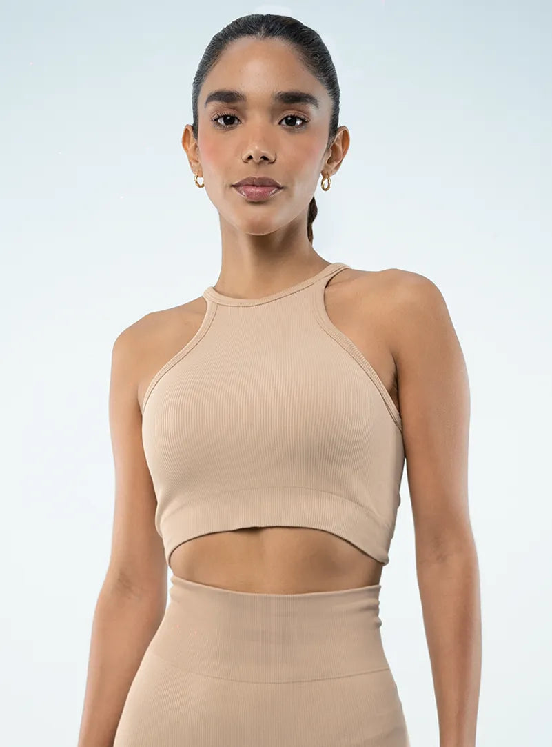 Tank Top Sin Costuras Camel
