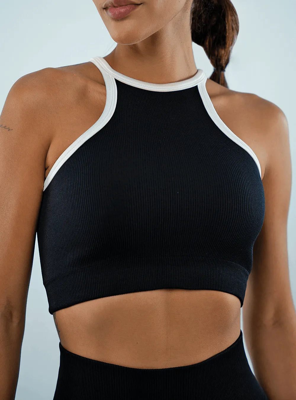 Tank Top Sin Costuras Negro