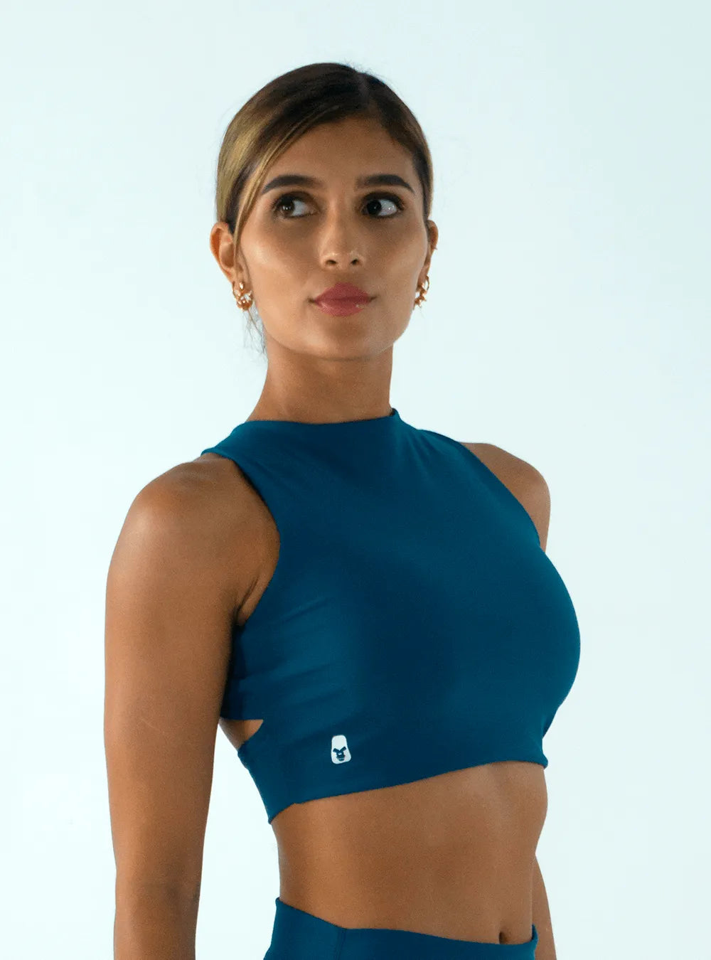 Top Trenza Azul Petróleo