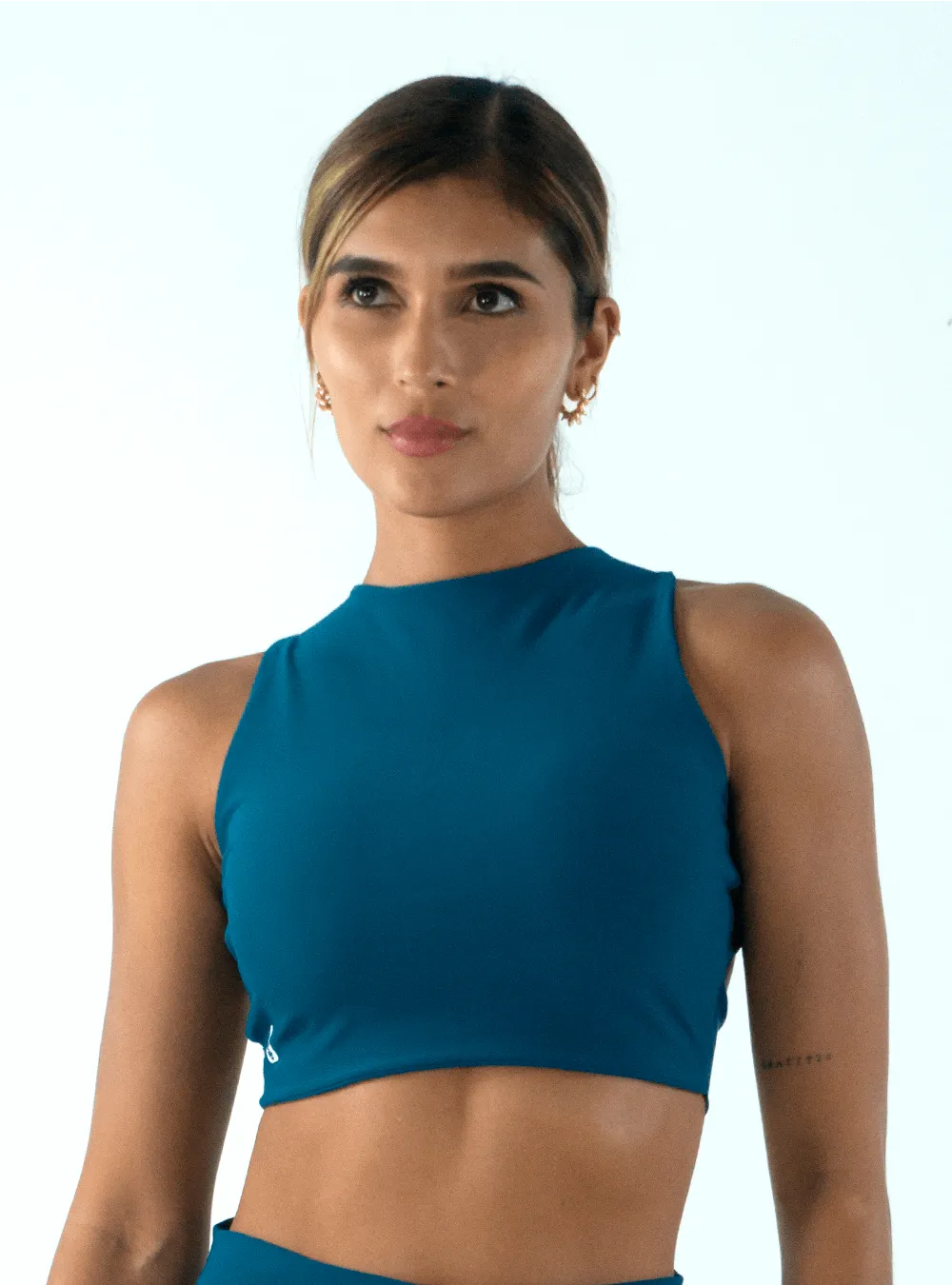 Top Trenza Azul Petróleo