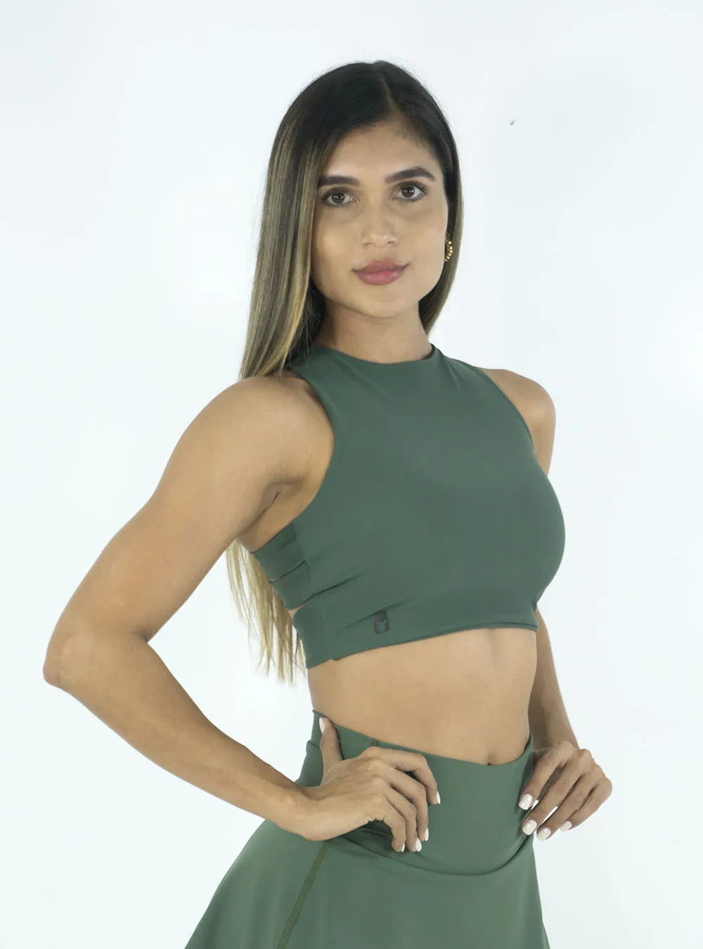 Top Trenza Verde Militar
